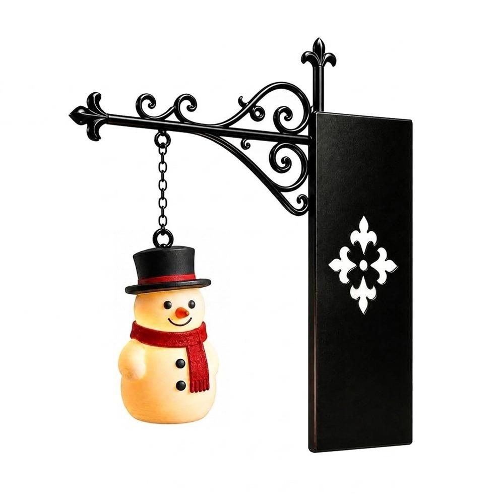 Vintage Christmas Bookshelf Lamp Iron Bracket Warm LED Light Santa Claus Hanging Lamp Christmas Tree Xmas Themed