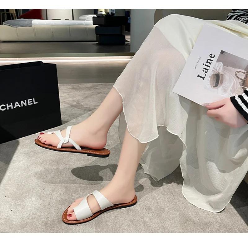 Модные римские женские тапочки сандалии ретро женские гладиаторы повседневные туфли с застежкой-молнией мягкие плоские пляжные тапочки для улицы летние домашние тапочки