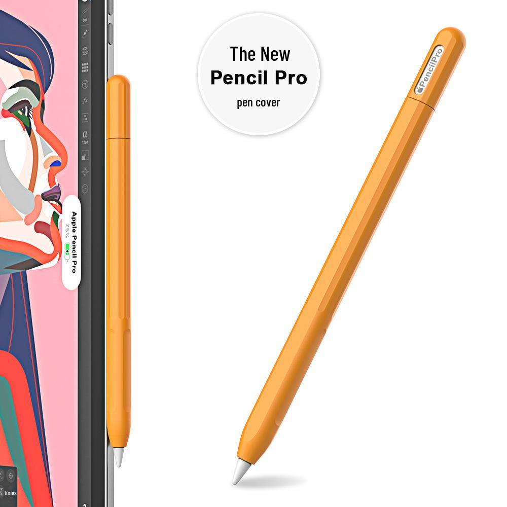 Совместимый силиконовый защитный чехол для Apple Pencil Pro 4-го поколения - Контрастный цвет, Ударопрочный чехол для стилуса