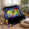 Neon Game Controller Theme blanket Lightweight Warm Flannel Blanket Decorative Throw Blanket for Home Decoration