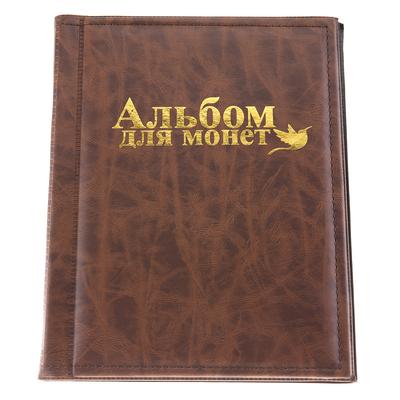 250 карманов 10 страниц World Coin Storage Folder Альбом для хранения денег Книга-держатель коричневый