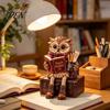 Фигурка совы для домашнего декора, любителя книг, книжной полки, статуэтка-сиделка, статуя для чтения из смолы, винтажная лесная книжная полка с очками, книга, причудливый настольный декор