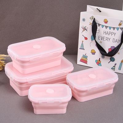 Коробка для обеда в микроволновой печи с крышкой, коробка для хранения продуктов, складной силиконовый контейнер для еды, холодильник