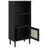 Bookshelf SENJA Rattan Look Black 60 x 35 x 130 cm Pine Wood