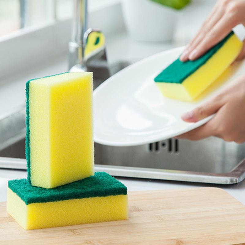 Kitchen Scrub Sponges Dual-Sided Cleaning Sponges Magic Sponge Water Absorb Accessories High Density Clean Tools Soft  Beads