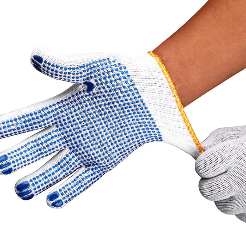 Qianyu 12 Pairs of Thick Work Gloves, Durable Cotton Work Gloves for Construction Sites, Random Colors
