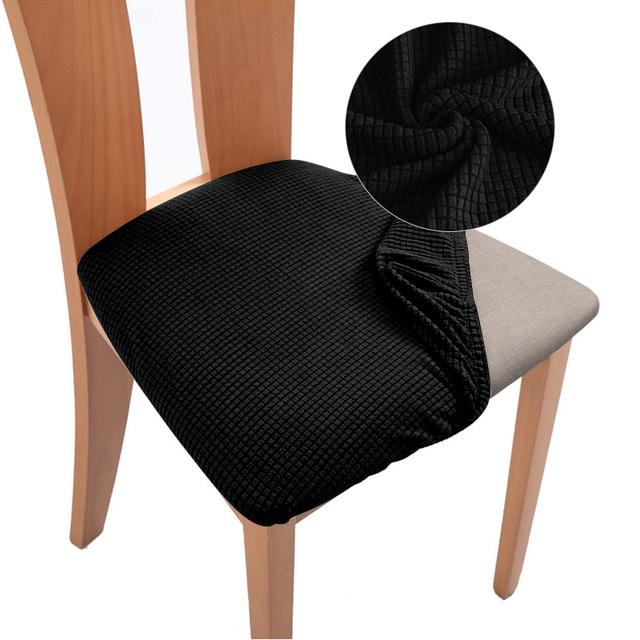 Plaid Jacquard Chair Seat Covers Stretch Thick Elastic Dining Chair Cover Washable Chairs Covers Seat Case For Kitchen Home