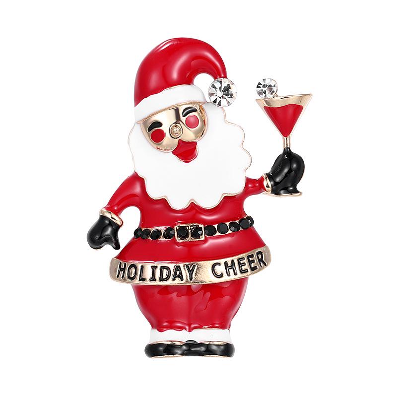 Santa Claus Christmas Tree Brooch - Retro Alloy Jewelry Pin for Clothing, Shoes, and Hats