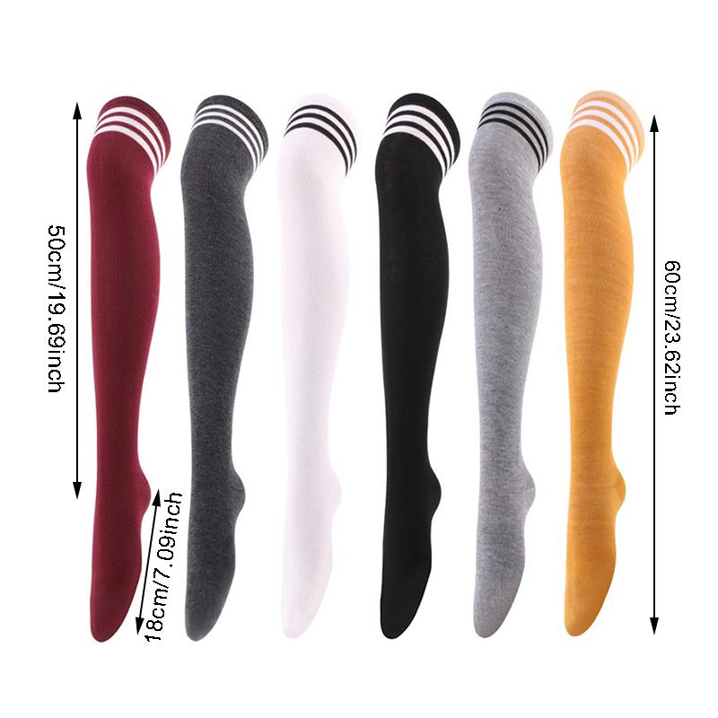 Черно-белые полосатые длинные носки, женские сексуальные гольфы выше колена, чулки выше колена, теплые длинные носки для девочек