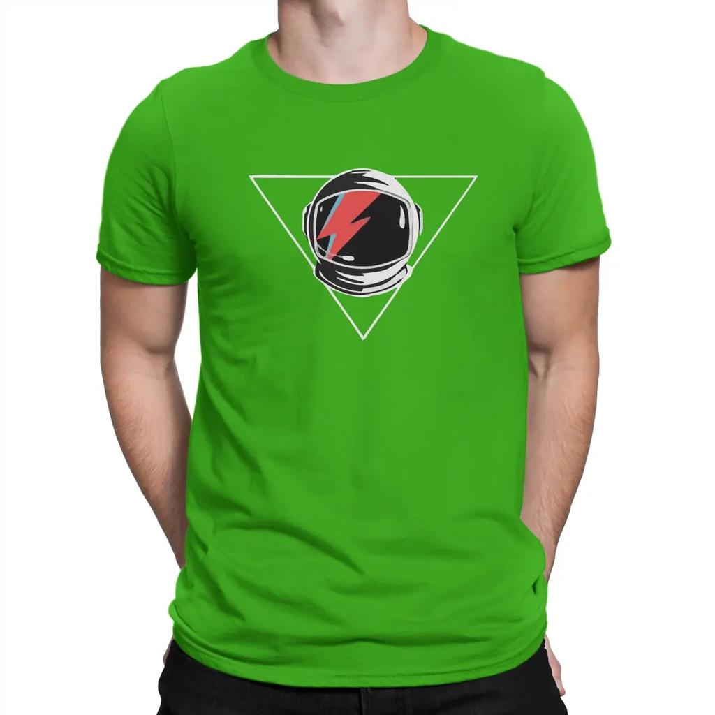 Men T-Shirts Space Vintage Cotton Tee Shirt Short Sleeve Cool Cool B-Bowie T Shirts Crewneck Clothes Unique