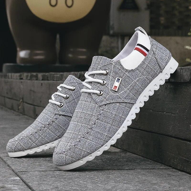 Мужская парусиновая обувь, удобная вулканизированная обувь, уличная повседневная обувь на плоской подошве, новая легкая прогулочная обувь Zapatillas De Hombre