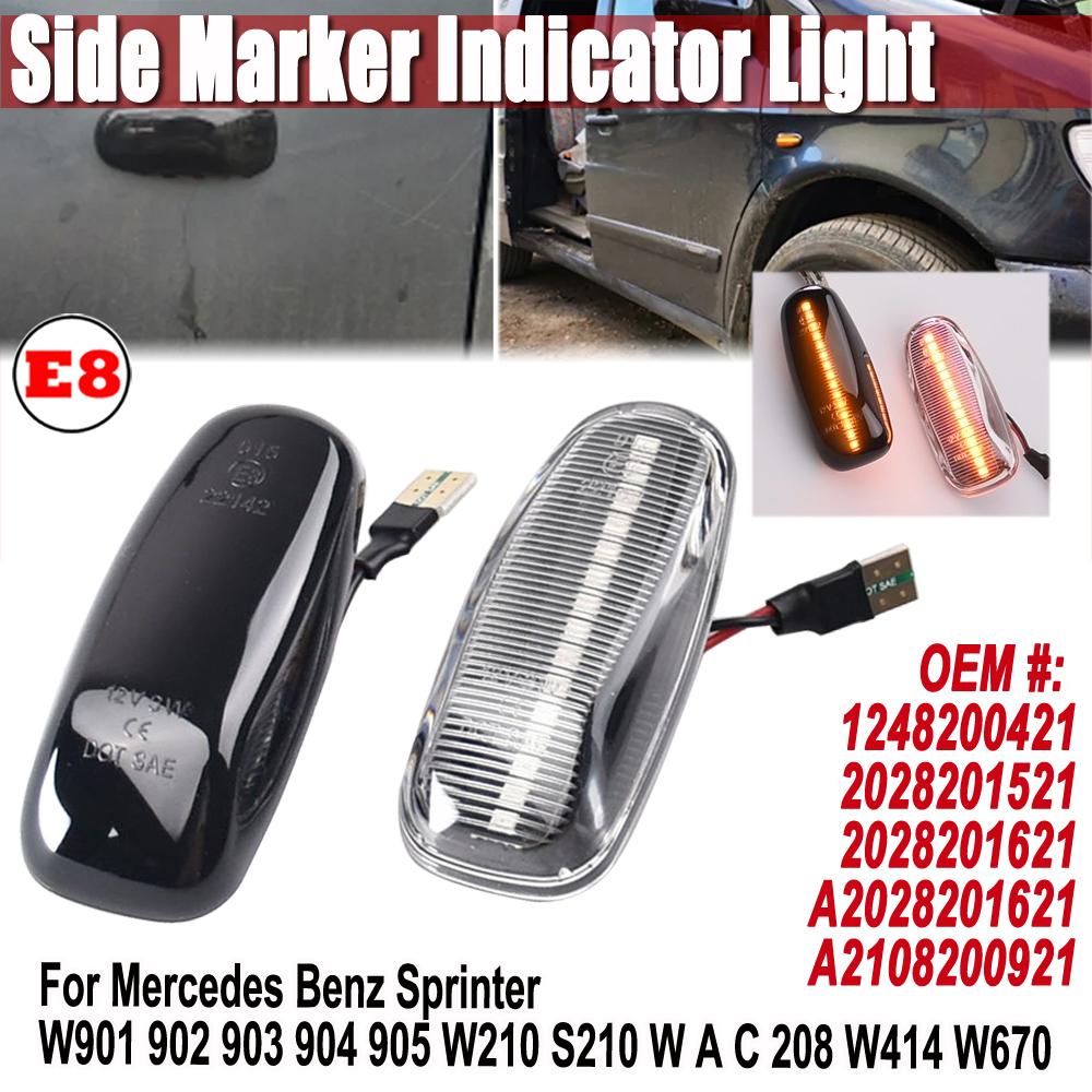 2Pcs/lot Dynamic Side Marker Turn Signal Indicator Light Sequential Blinker For Dodge Sprinter 2003-2006 Volkswagen Lt 1996-2005Turn Signal 2
