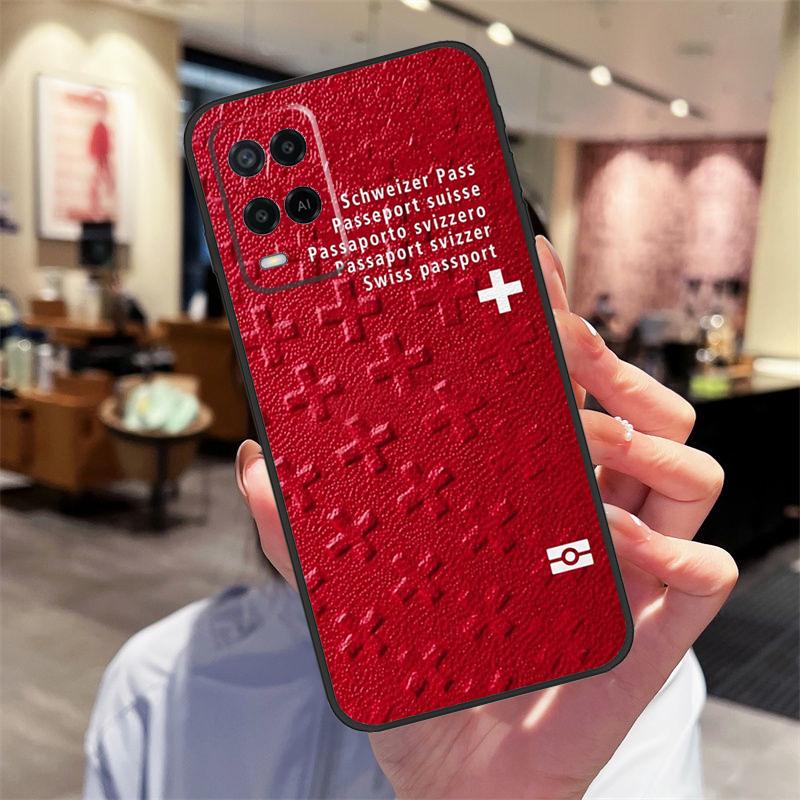 Switzerland Swiss Flag Case For Oppo A94 A74 A54 A18 A38 A58 A78 A98 A40 A60 A80 A16 A76 A96 A15 A17 A77 A57S Cover