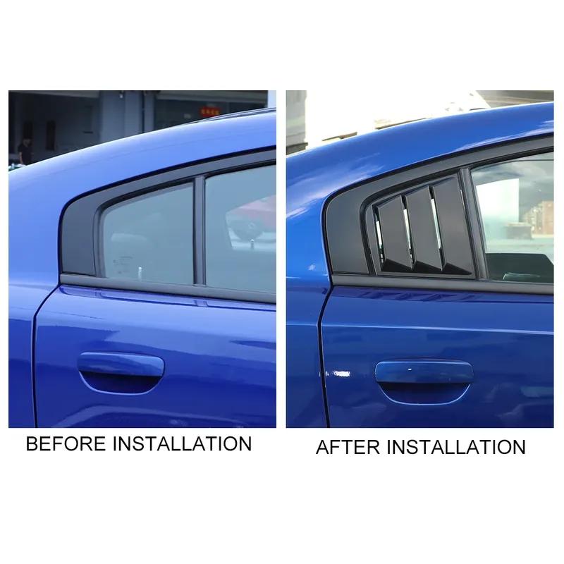 For Dodge Charger 2011 2012 - Rear Window Louver Shutter Cover Side Vent Trim Windshield Decoration Cover Car Accessories