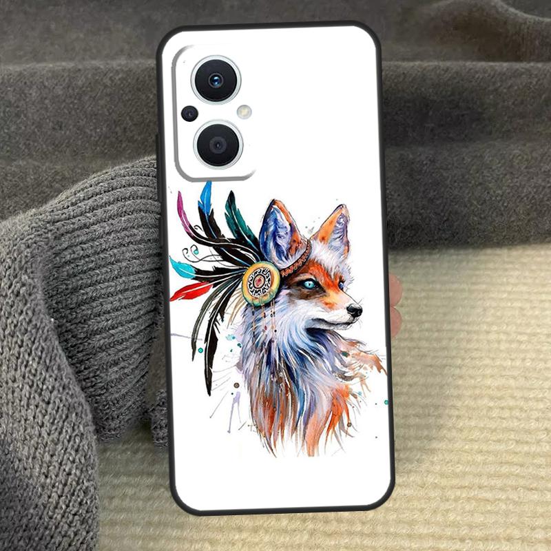 Акварельная живопись Чехол для телефона с лисой Для OPPO Reno 12F 12 13 F 11 8T 7 8 10 Pro OPPO Find X5 Lite X3 X6 X8 Pro Чехол