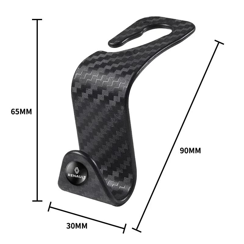 Carbon Fibre Car Rear Seat Hook Hanger Storage Organizer Hooks For Renault DACIA Logan Scenic Loguna Kadjar Twingo Accessories ZZ29
