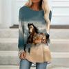 Horse T Shirt Animal 3d Print T-shirt Women Fashion T-shirt Long Sleeve Tops Tees Ladies Tshirt Loose Camisetas Femme