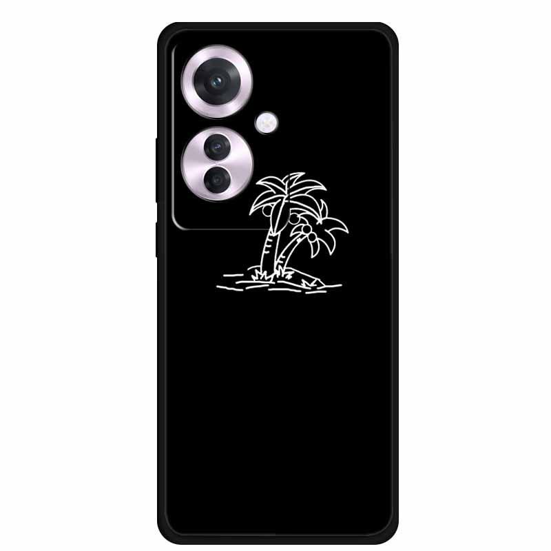 Черный мягкий чехол из ТПУ для Reno 11F F25 Pro 5G, простой дизайн с линиями