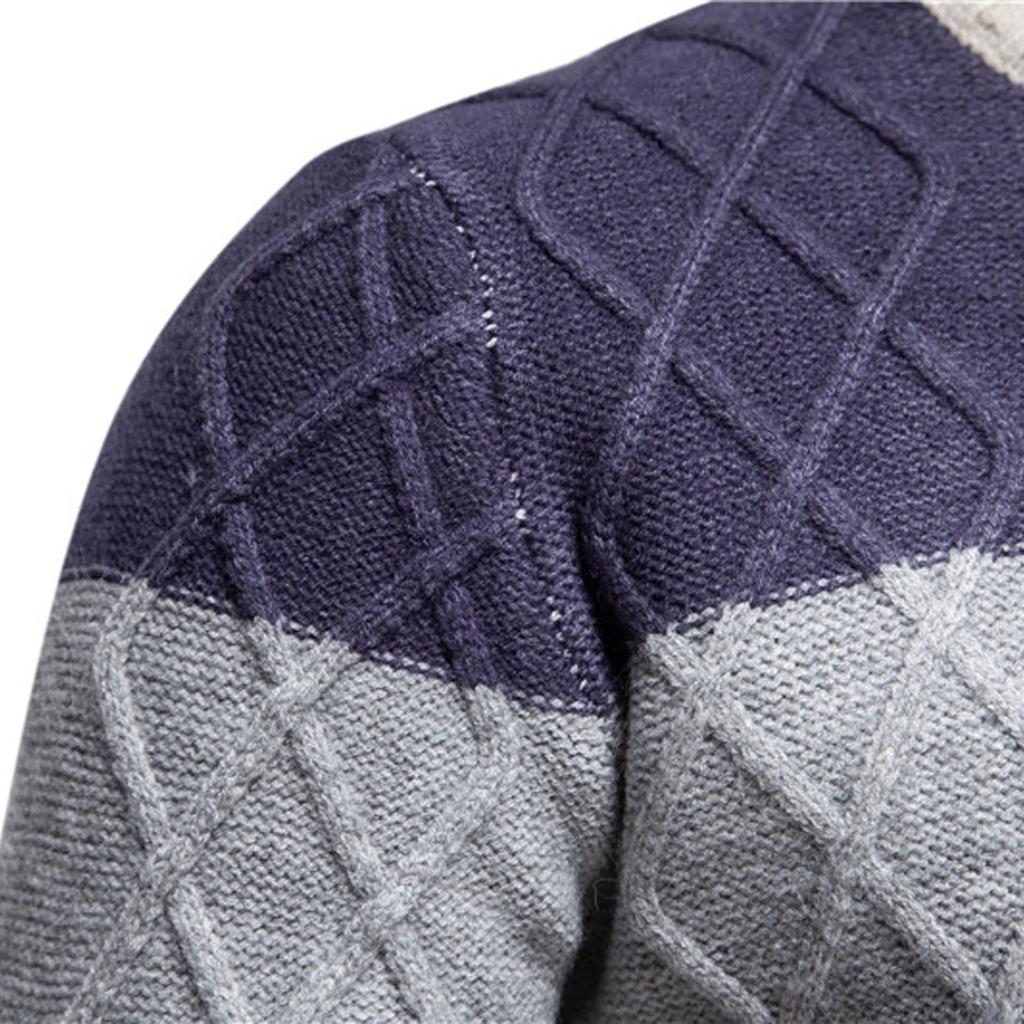 Мода для отдыха с длинным рукавом Slim Fit вязаный свитер пуловер свитер