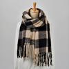Colorful Plaid Print Pashmina Shawl Tassel Scarf For Woman Winter Warm Scarves Fashion Thicken Cashmere Muffler Warm Neckerchief