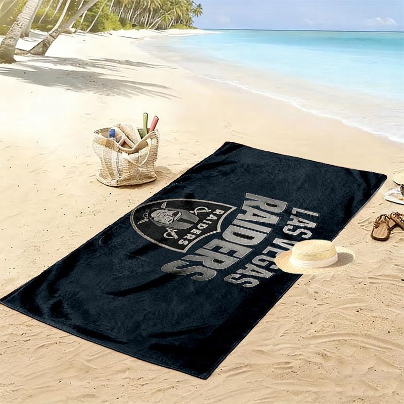 Las Vegas Raiders Print Beach Towel, Large Soft Quick Dry Towel for Beach Camping Swimming