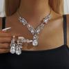 Alloy Rhinestone Necklace and Earrings Set for Women - Wedding Jewelry 