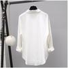 Весенне-осенние блузки с лацканами, однотонная белая, черная свободная рубашка с длинным рукавом, женская офисная блузка, модный топ