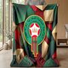 Morocco Football Printed Flannel Blanket Skin Friendly Warm Decorative Throw for Indoor Couch Bed Daily Use