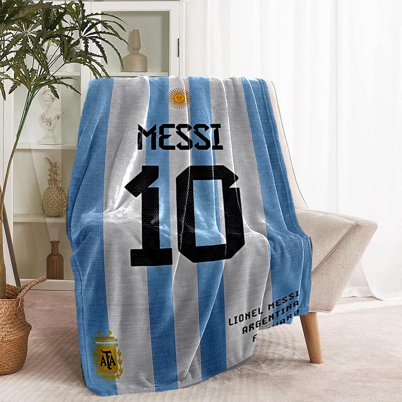 Lionel Messi Print Blanket - Soft & Comfortable, for Bedroom, Travel, Sofa, Home Decoration - Birthday Christmas Gift for Friend