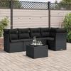 VidaXL Garden Lounge Set 6 Pcs with Cushions Black Braided Resin 3217605