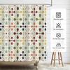Шторка для душа в стиле Mid Century Modern, Геометрический абстрактный набор для декора ванной комнаты с крючками, Водонепроницаемый моющийся ретро-тканевый декор