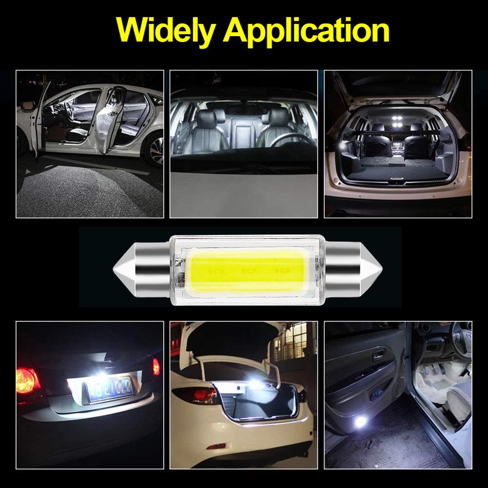 10pcs C5W Led C10W Lights Interior Light 31mm 36mm 39mm 41mm Car Dome Lamp Reading Light Auto Lamp 12V 6000K Dome Lights 6