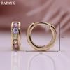 PATAYA Серьги из искусственного циркона цвета розового золота, круглые разноцветные серьги в стиле свежей девушки