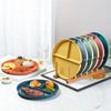 Food Dish Round Square Home Kitchen Reusable Dinner Plate For Adults Portion Control Diet 3 Compartments Microwave Safe