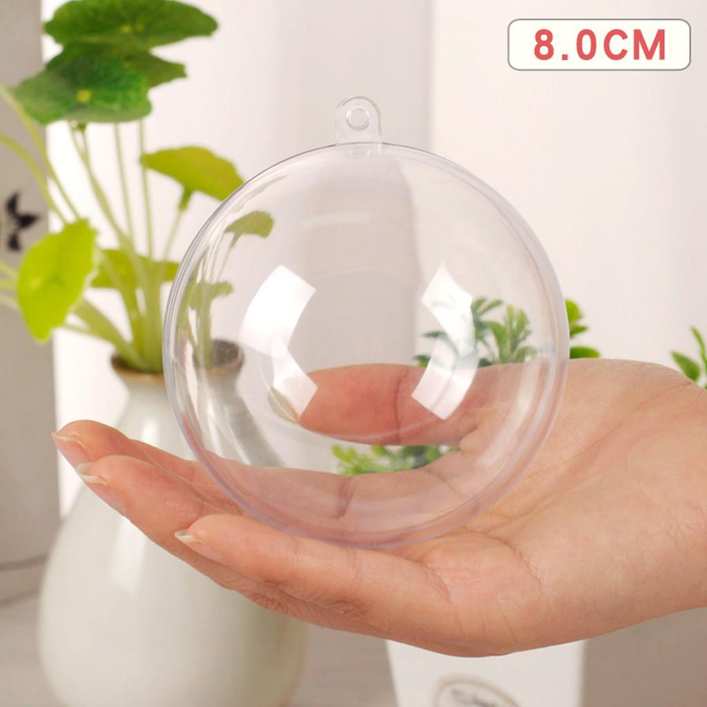 5pcs Clear Plastic Baubles  Christmas Baubles Sphere Fillable  Tree Ornament