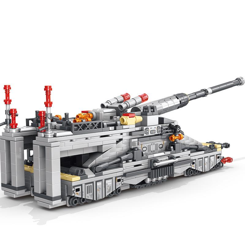 Военный MOC 853 детали Модель Schwerer Gustav Пушка Тяжелый Густав Строительные Блоки DIY С Танком Кубики Игрушки Для Детей Мальчиков