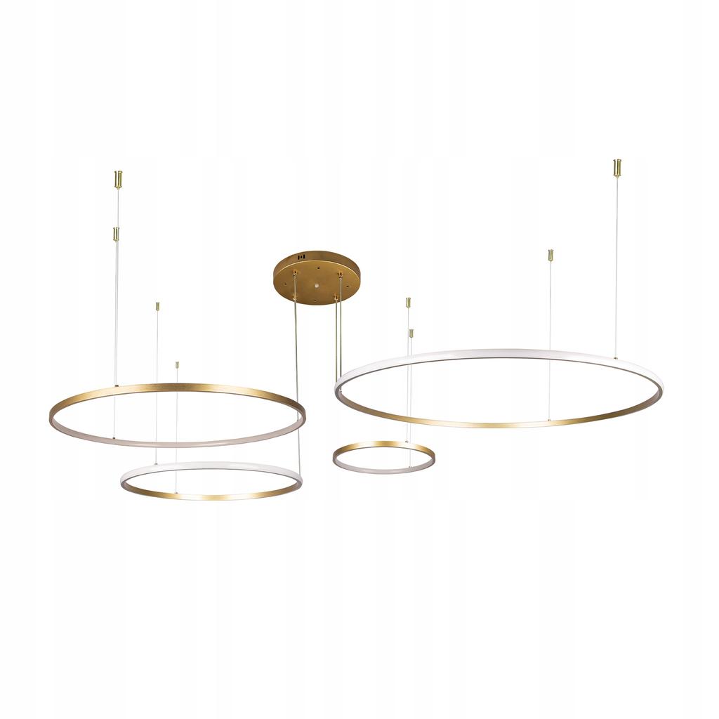 Ring LED Pendant Ceiling Lamp Ring Chandelier Living Room Gold Remote Control