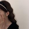 Французская высококлассная двухслойная жемчужная повязка для волос, повязка на голову из губки, ретро и изысканный аксессуар для волос