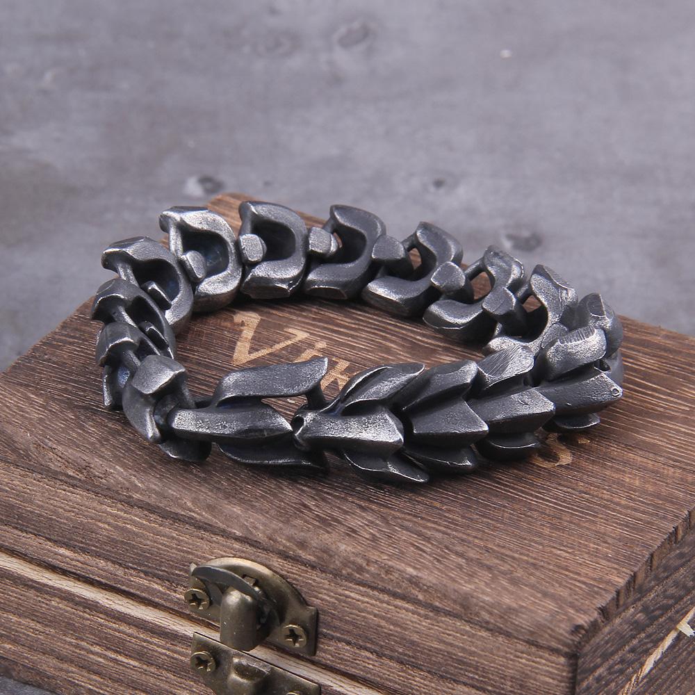 Винтажный панк-браслет Viking Ouroboros для мужчин из нержавеющей стали, модные украшения, хип-поп, уличная культура