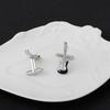 Забавные мужские эмалевые запонки в форме гитары, дизайн музыкального инструмента, пуговицы для манжет, украшение для музыкальных фанатов, серебристый тон