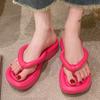 Fashion Thick Sole Eva Wedge Flip Flops Women Summer Beach Non Slip Platform Slippers Woman Fashion Clip Toe Wedges Heels Slides Sandals