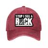 Stop I See A Rock Vintage Baseball Cap  New Vintage Washed Cotton Baseball Cap Parent Kids Sun Hats