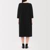 Женское платье MUJI из двойного трикотажа с рукавом 3/4, черное, размер S, BB2RZA5S