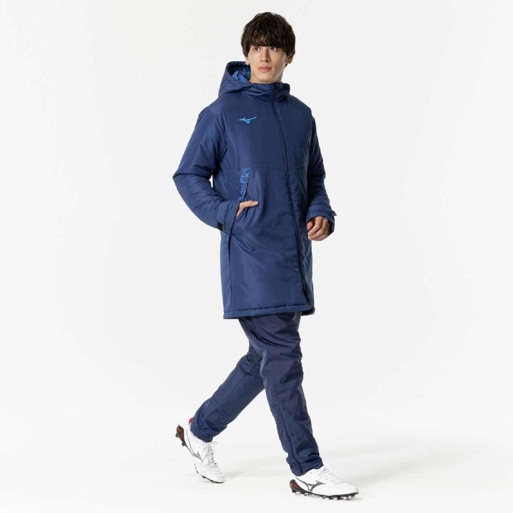 Soccer Wear Half Coat Water Repellent Cold Protection P2MEB570 Estate Blue [Mizuno]