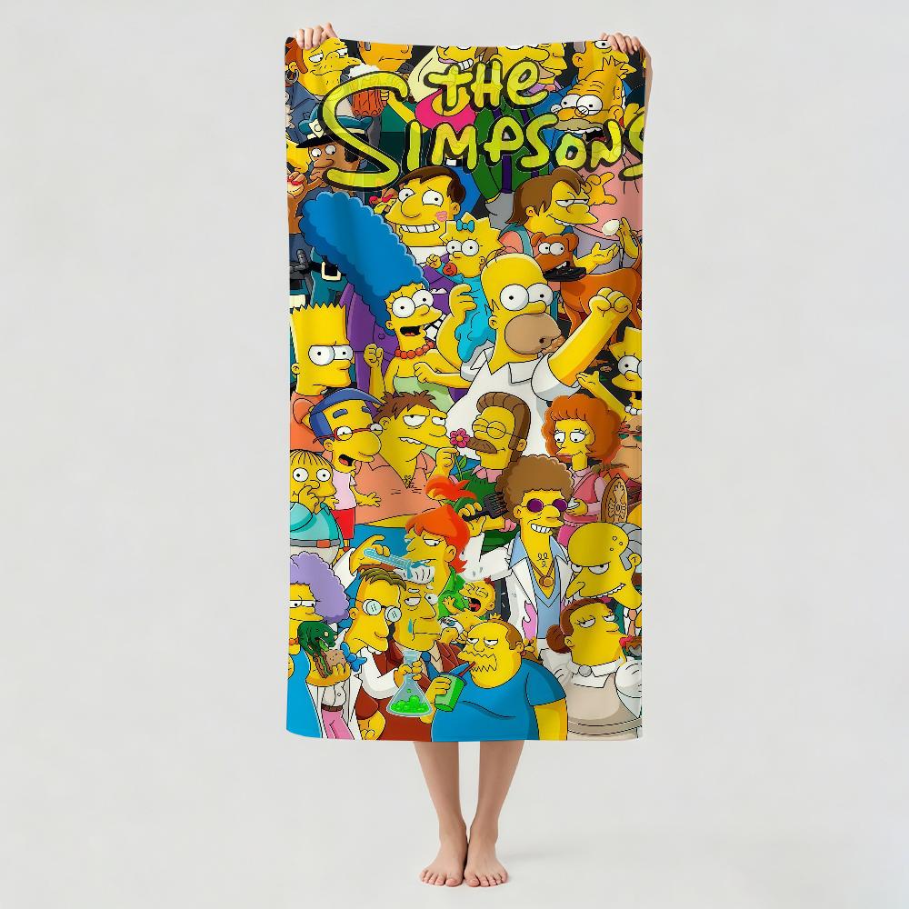 Мультяшное милое THE S-SIMPSONS Полотенце Сушилка Банное полотенце Подходит для легкого плавания Кемпинга Йоги Пляжа Вне