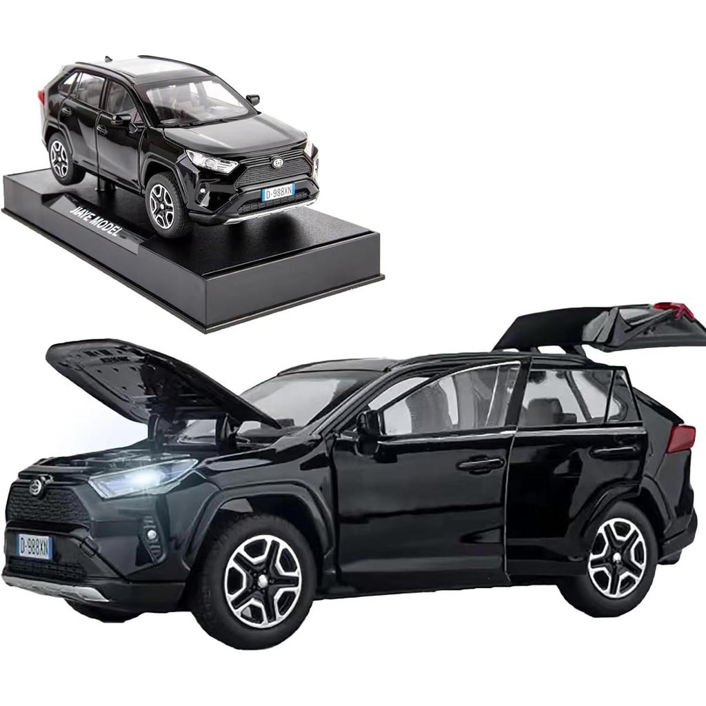 1/32 модель автомобиля Toyota RAV4, игрушечная машинка из сплава, литая под давлением Коллекционная модель со светом и звуком, игрушечный автомобиль для мальчиков, детский подарочный автомобиль