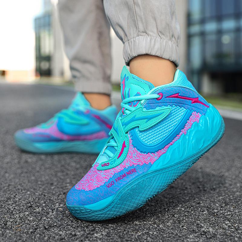 Баскетбольные кроссовки для мужчин и женщин, парные, мандаринки, двухцветная сетка средней высоты для помощи ученикам начальной школы, и пара модных спортивных кроссовок