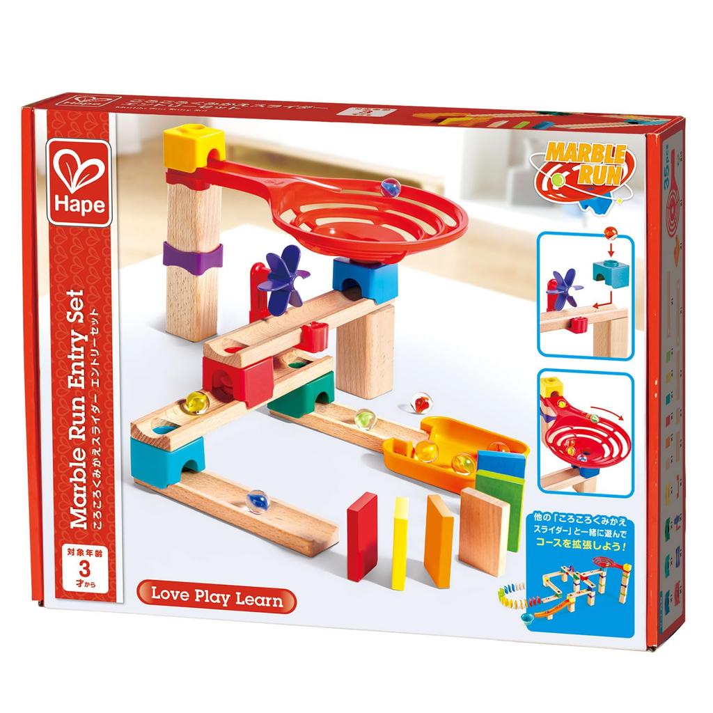 Hape Переконфигурируемый катящийся слайдер, стартовый набор, от 3 лет, деревянная игрушка-горка, E8814