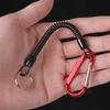 Camping Portable Fishing Lanyards Spring Elastic Rope Camping Carabiner Anti-lost Phone Keychain