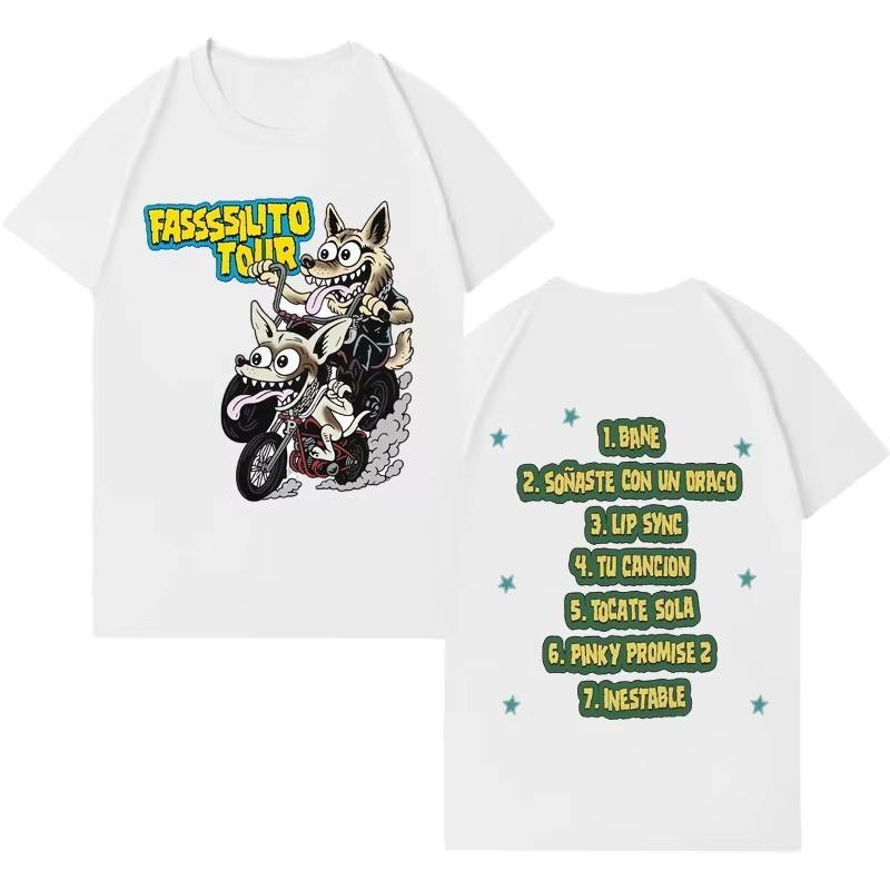Rapper Lucho Rk La Pantera Ta Facil Tour Harajuku Print Tshirt Men Women 2026 summer Hiphop Casual Cotton Tshirts Fans Gift
